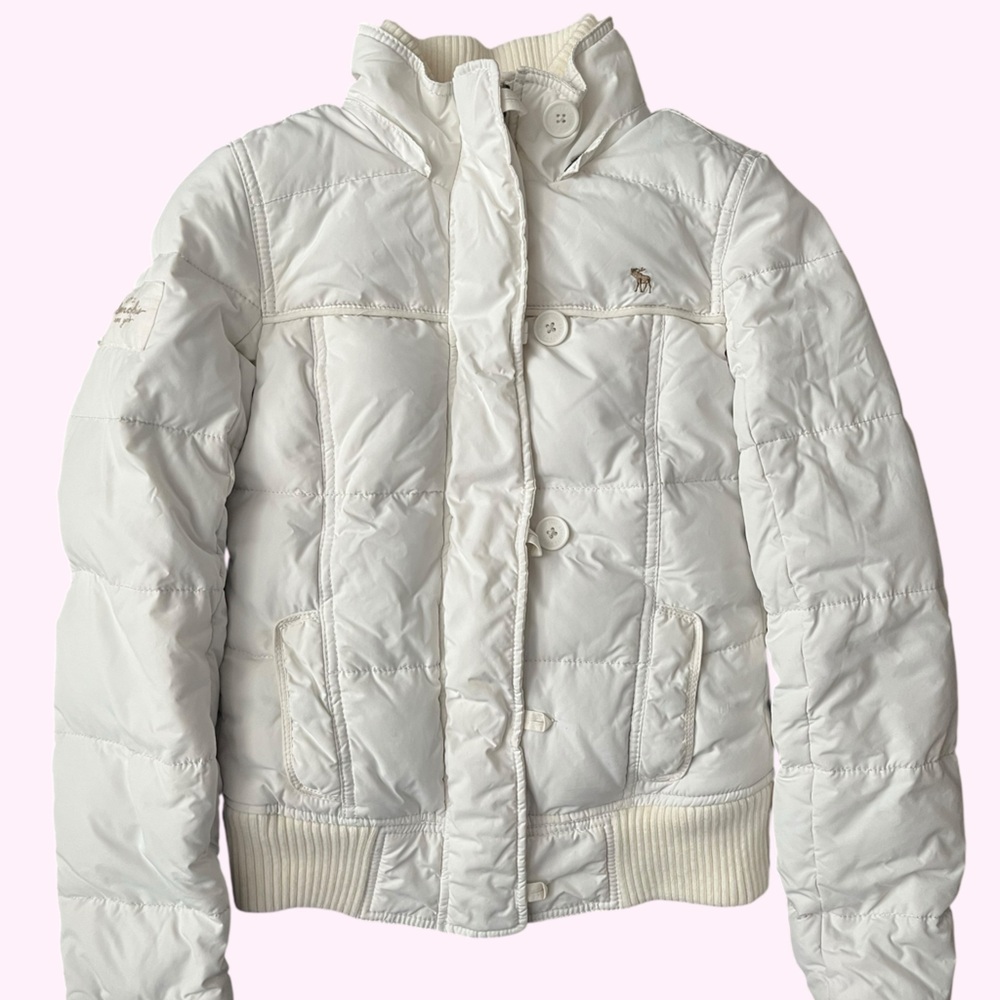 Vintage Abercrombie & Fitch Cream Puffer Jacket